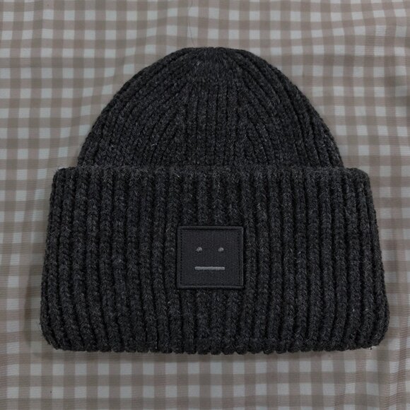 Acne Studios Unisex Dark Grey Knit Hat - Picture 1 of 6